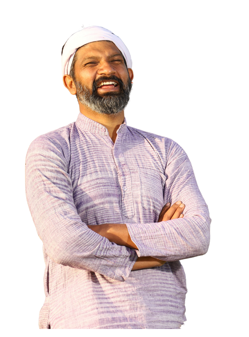 Indian farmer smiling